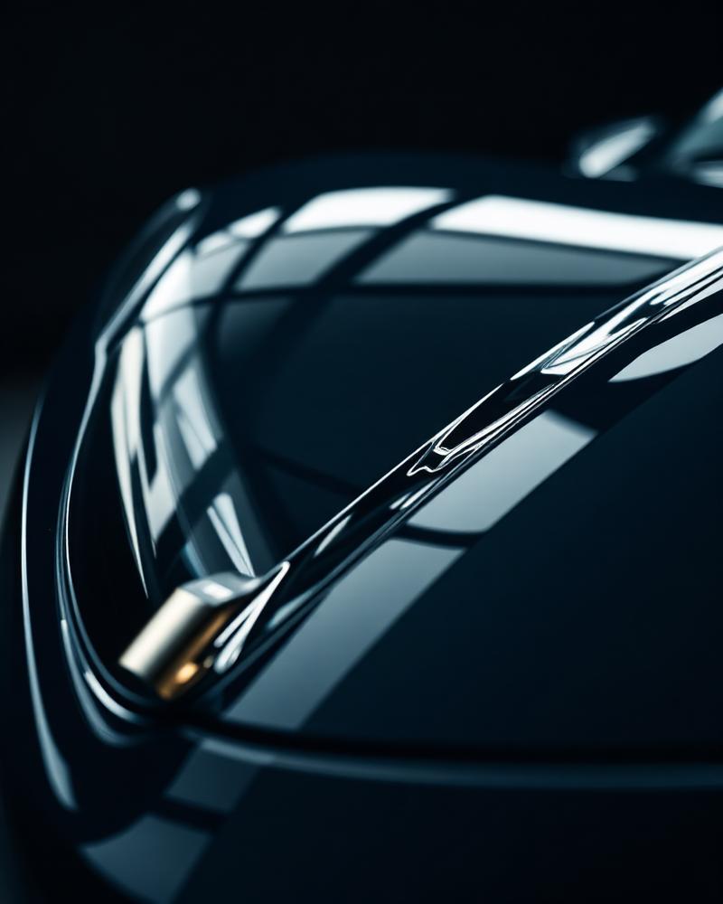 Dettaglio lucido di una supercar in studio dark